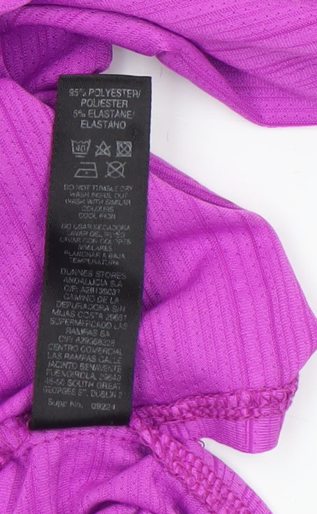 Dunnes Womens Purple Short Sleeve Activewear Top Size 8