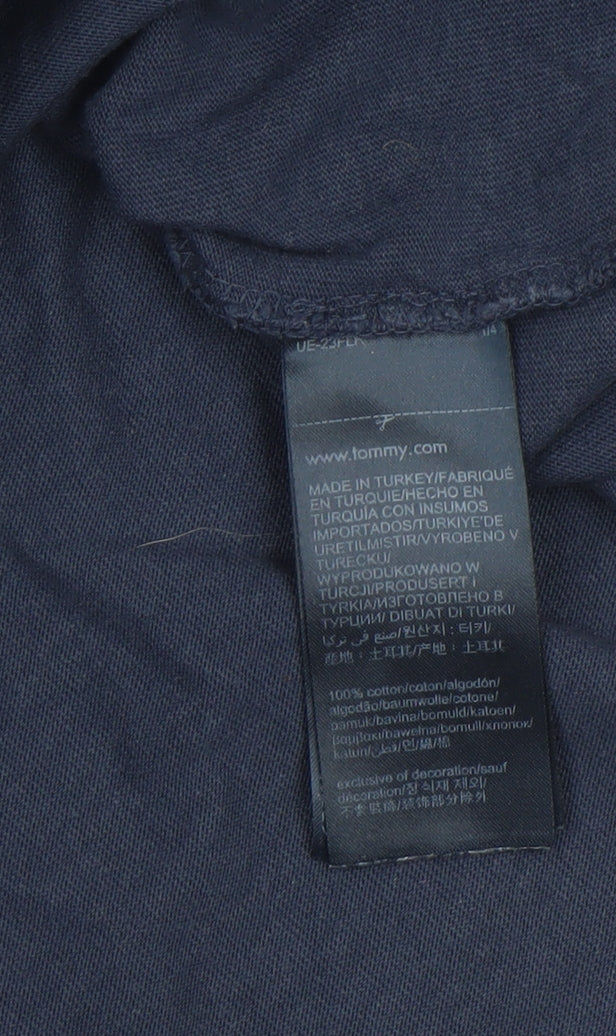 Tommy Jeans Men's Blue Regular Fit Cotton Logo T-Shirt Size S