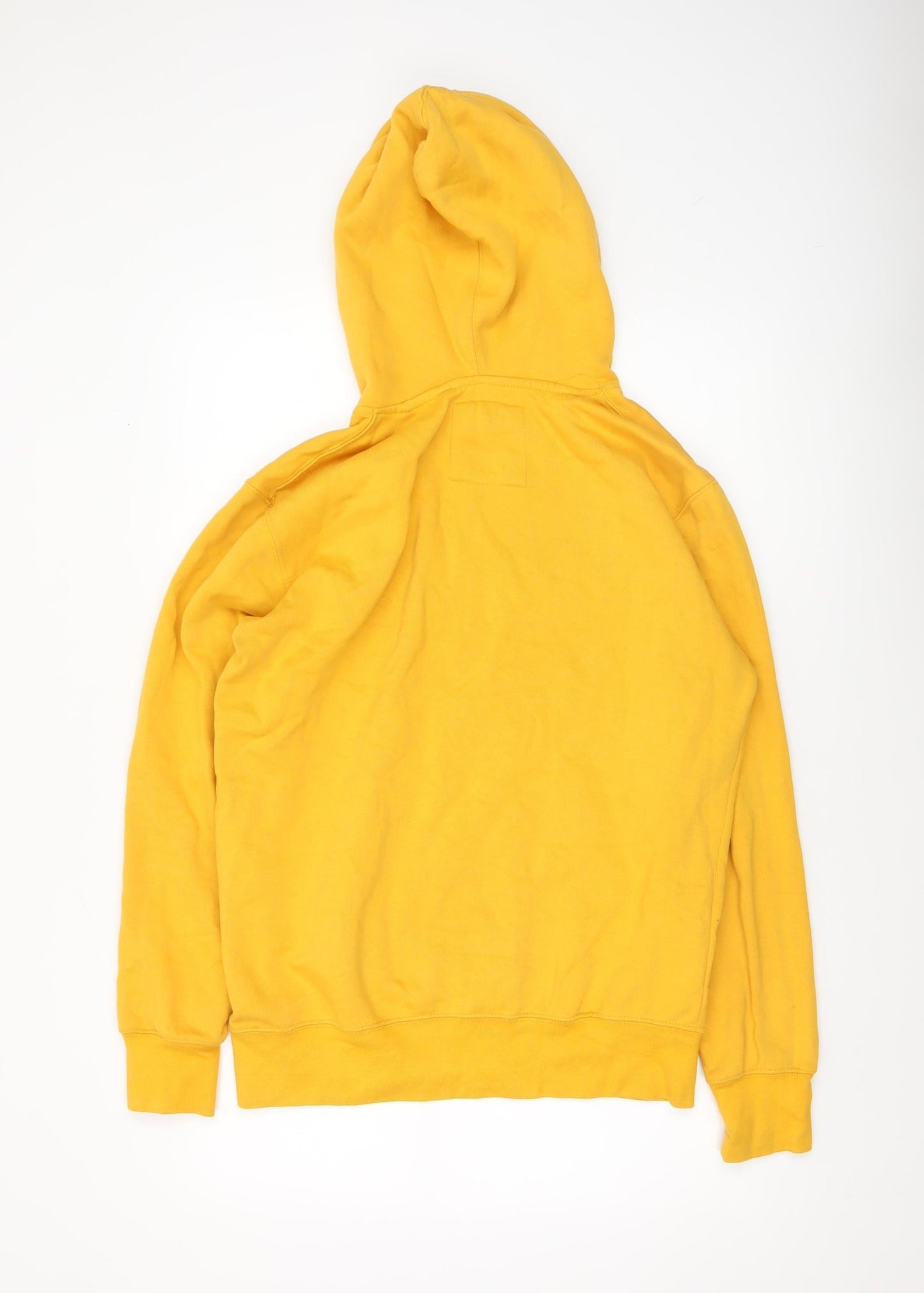 Pull & Bear Men Yellow Pullover Hoodie S Regular Fit
