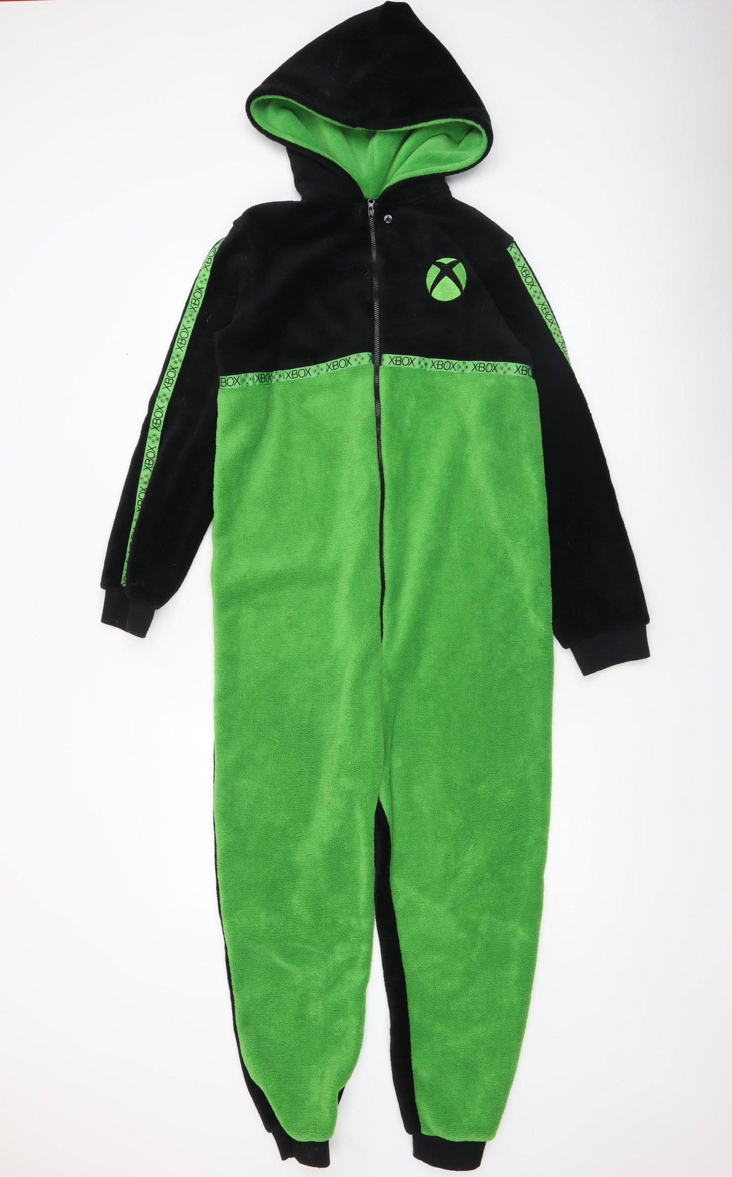 Xbox Boys Black & Green Fleece Hooded Onesie Nightwear 11-12 Years