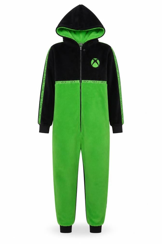 Xbox Boys Black & Green Fleece Hooded Onesie Nightwear 11-12 Years