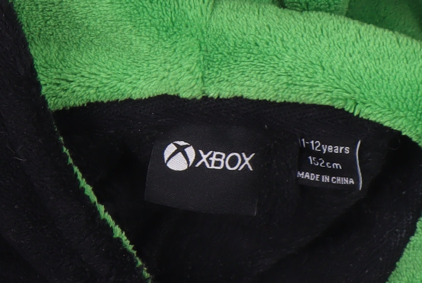 Xbox Boys Black & Green Fleece Hooded Onesie Nightwear 11-12 Years