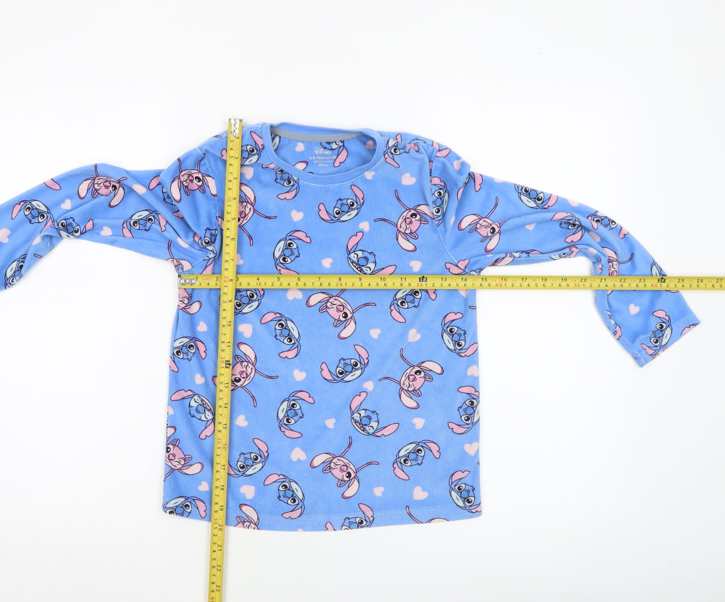 Disney Girls Blue Lilo & Stitch Fleece Pyjama Set 8-9 Years Long Sleeve