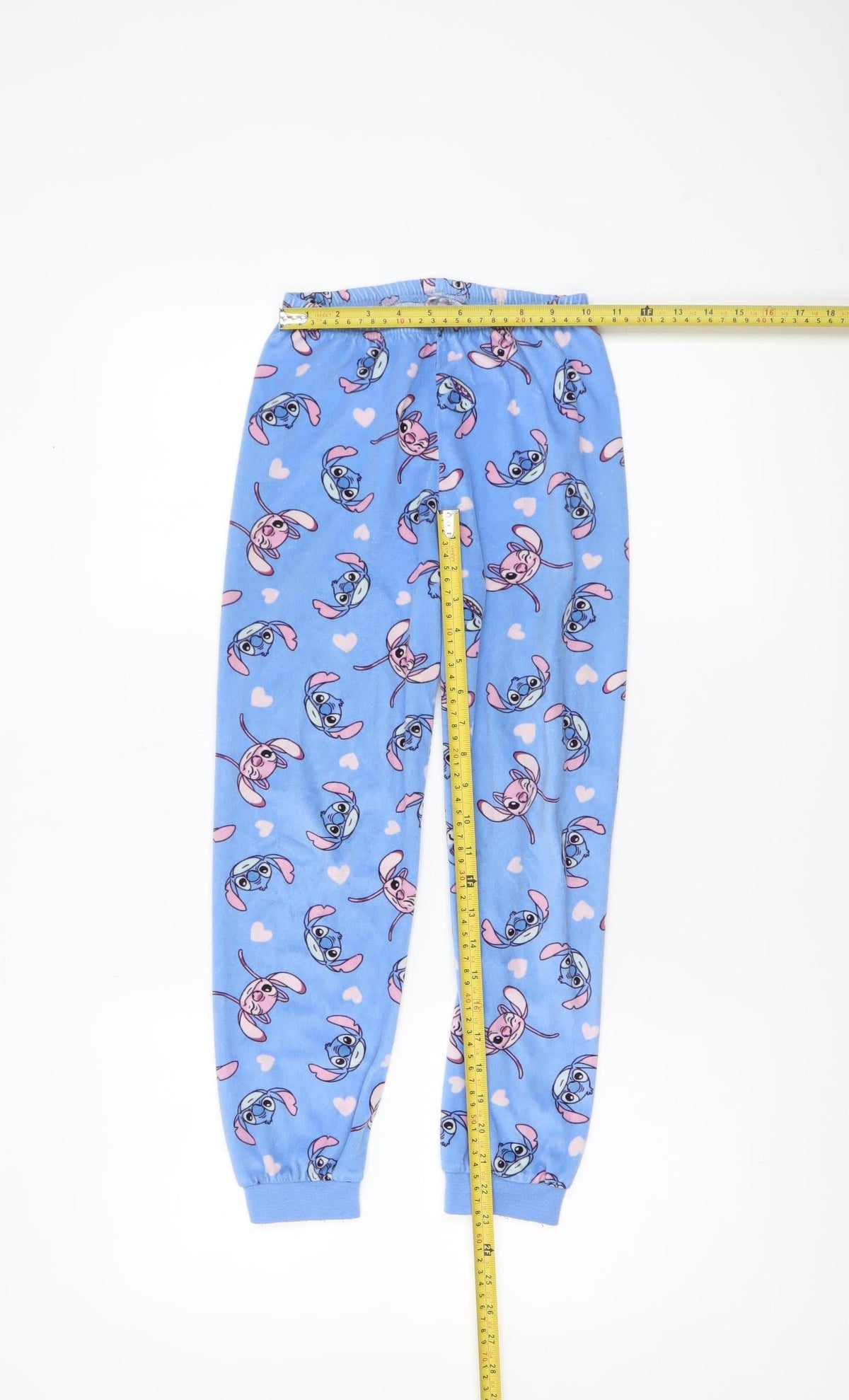 Disney Girls Blue Stitch Fleece Long Sleeve Pyjama Set 8-9 Years