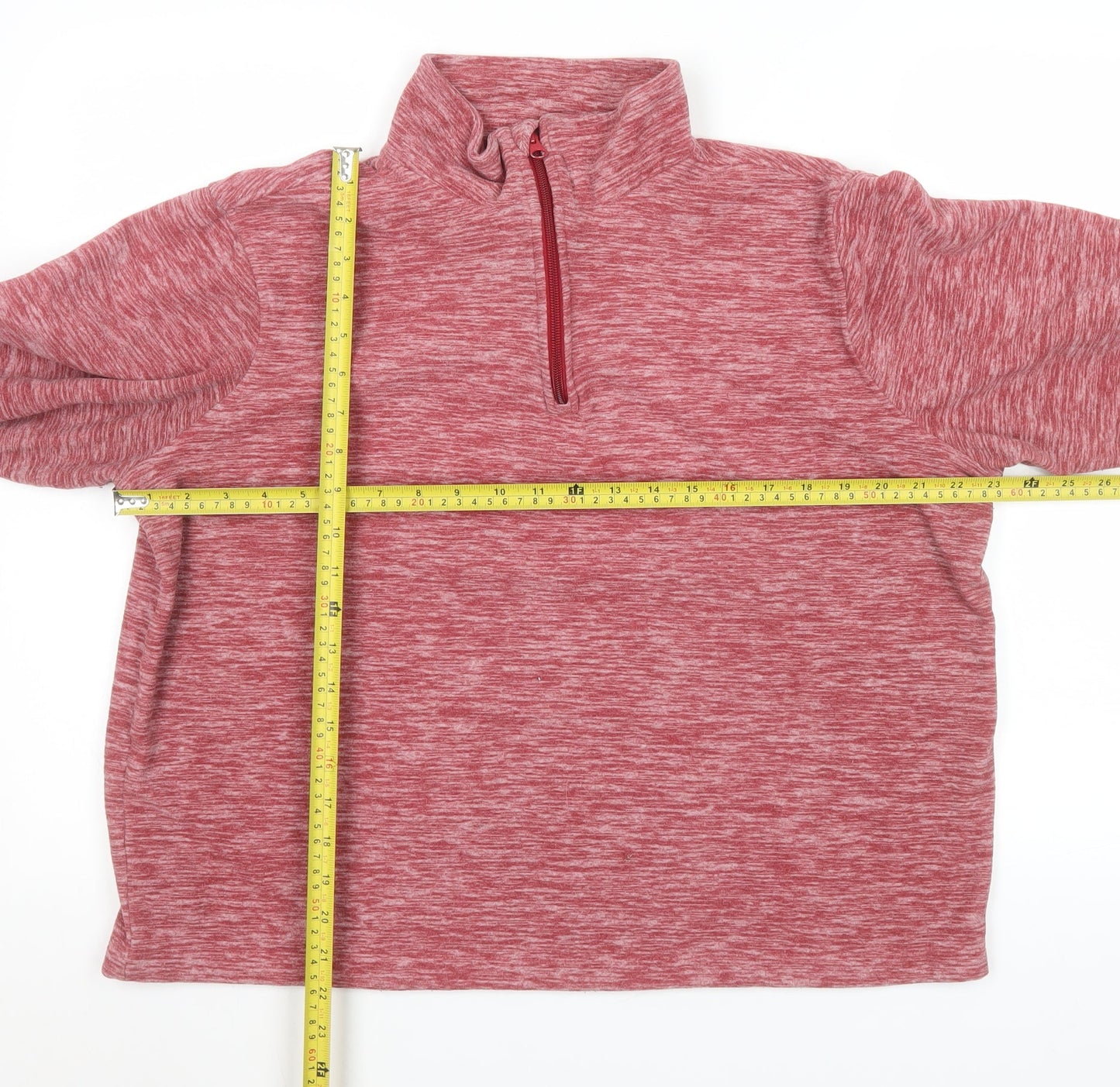 Crane Men's Red 1/4 Zip Fleece Pullover Sweatshirt Size M