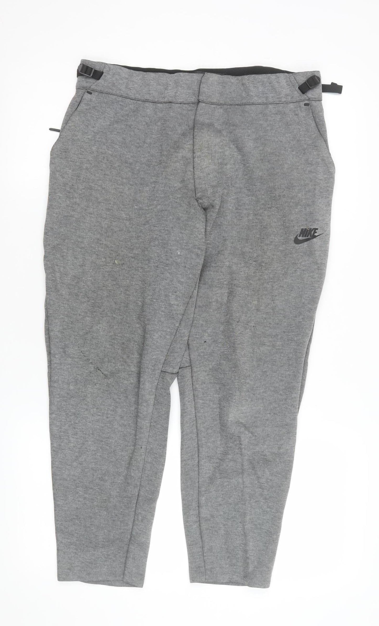Nike Men's Grey Medium Jogger Sweatpants 66% Cotton 34% Polyester