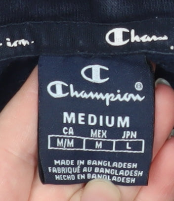 Champion Women's Blue Hooded Full Zip Cotton Blend Jacket Size M