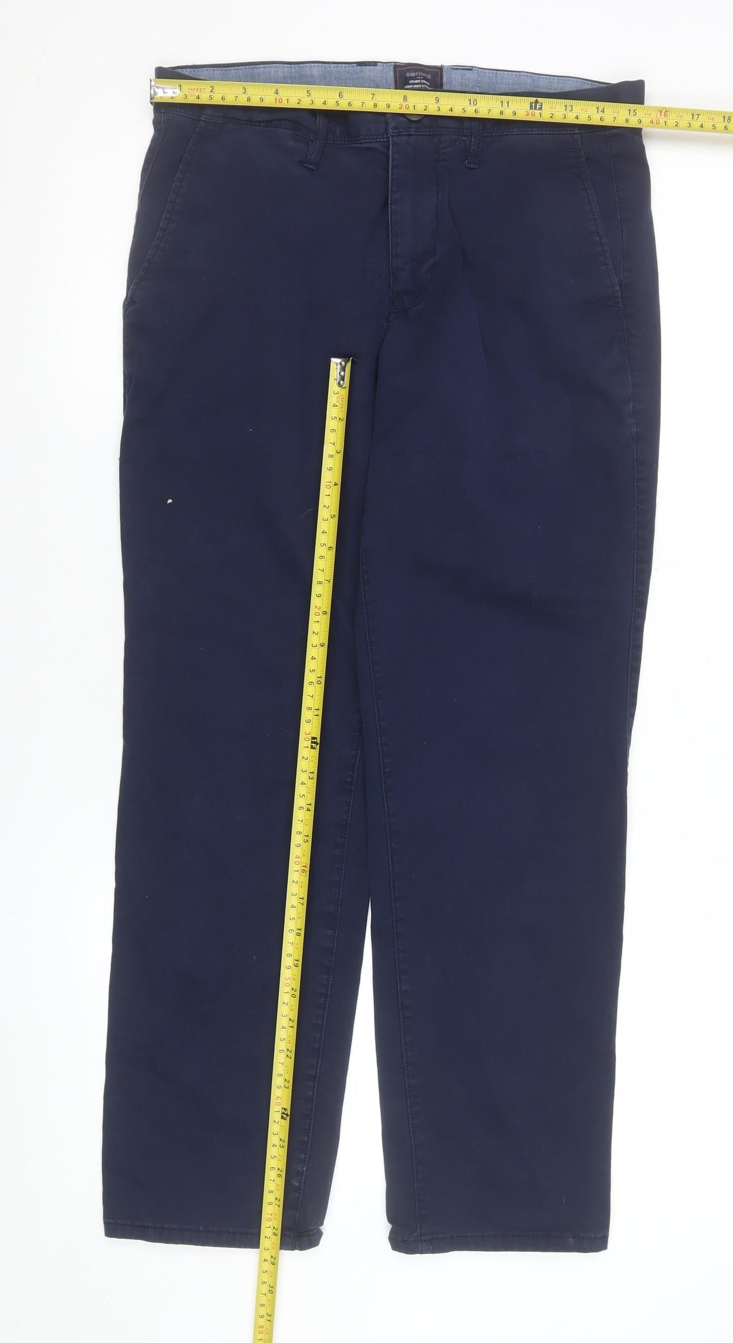 Gap Boys Blue Chino Trousers Size 30 Straight Stretch Twill Pants