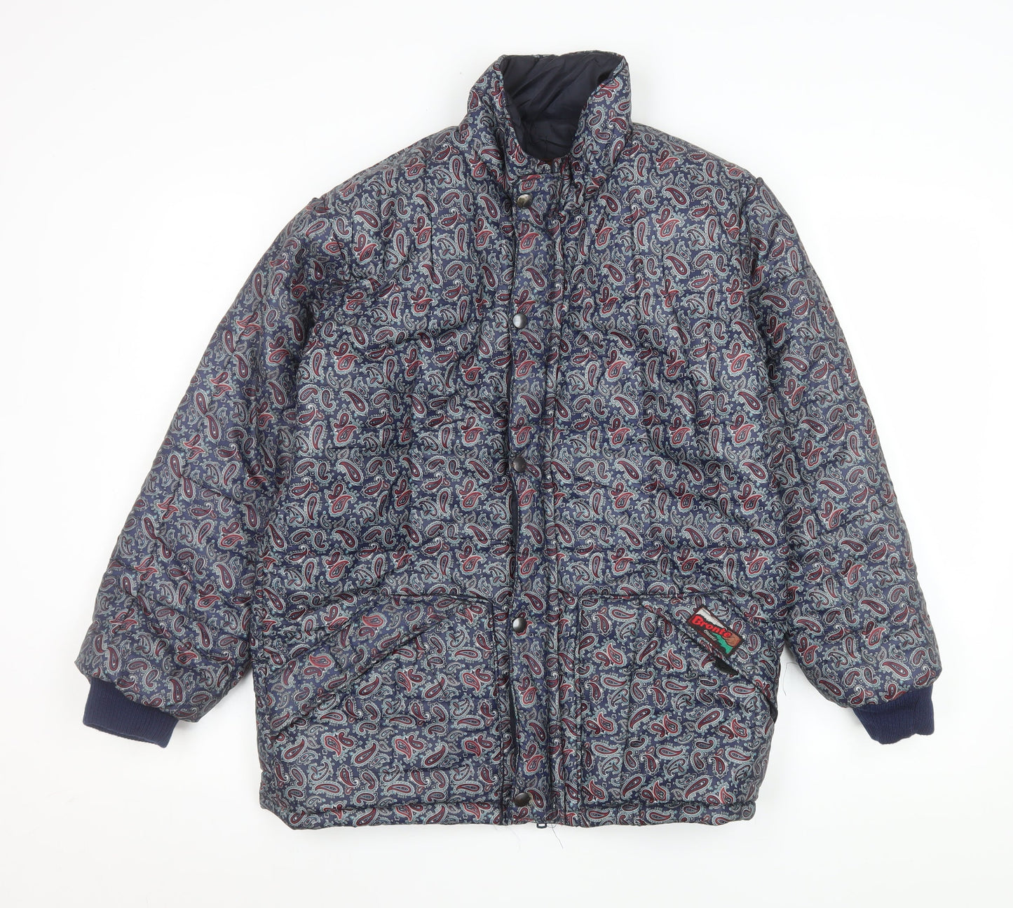 Bronte Women's Blue Paisley Quilted Puffer Jacket Size 10 UK