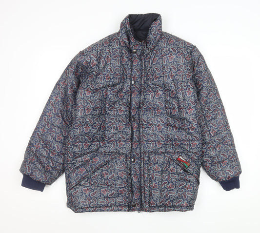 Bronte Women's Blue Paisley Quilted Puffer Jacket Size 10 UK