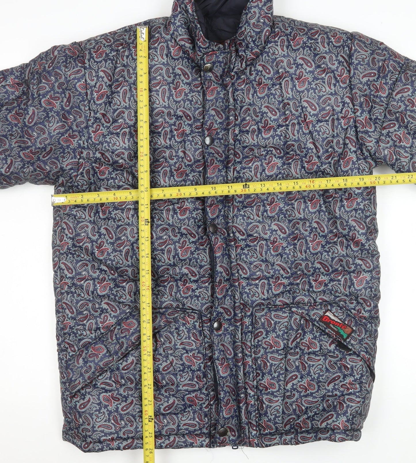 Bronte Women's Blue Paisley Quilted Puffer Jacket Size 10 UK