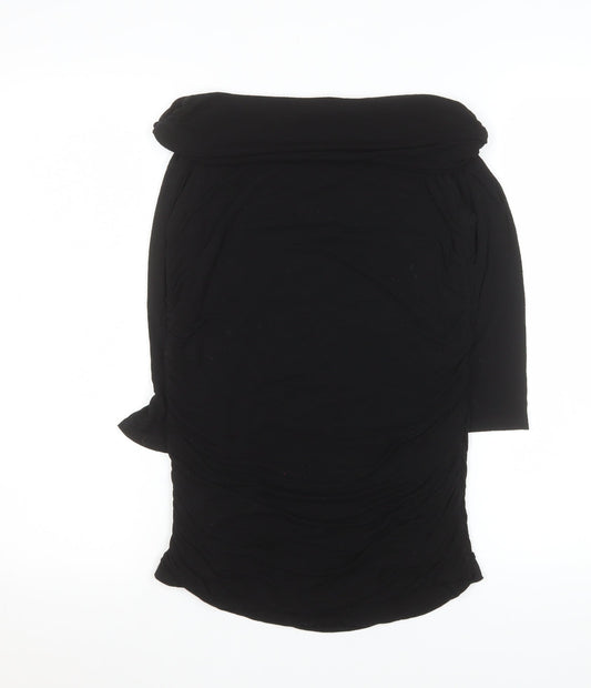 Phase Eight Women Black Off Shoulder Tunic Top Size L Viscose Blend