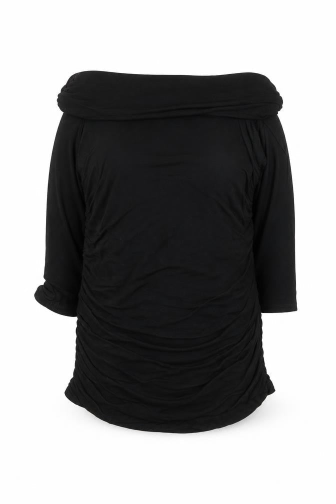 Phase Eight Women Black Off Shoulder Tunic Top Size L Viscose Blend