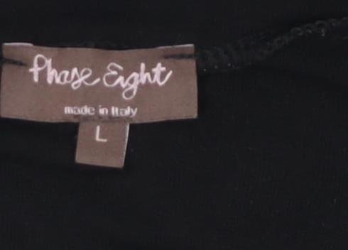 Phase Eight Women Black Off Shoulder Tunic Top Size L Viscose Blend