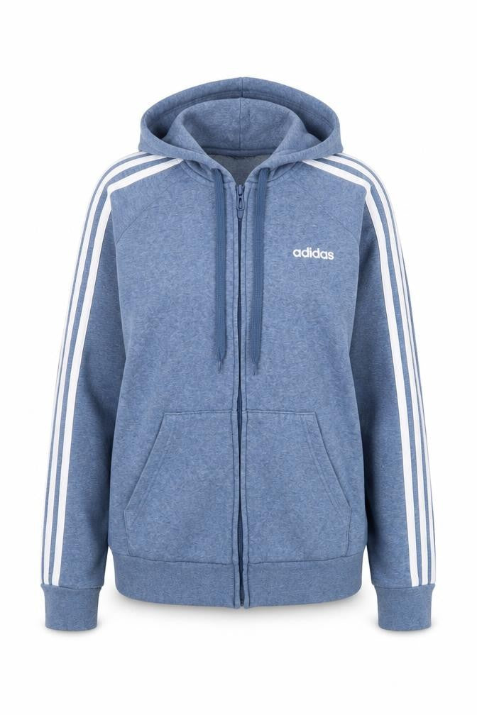 Adidas Womens Blue Hooded Full Zip Basic Jacket Size 12
