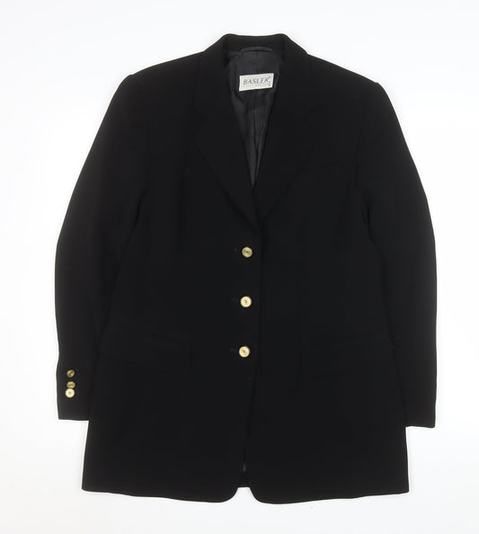 Basler Women's Black Wool Blend Single-Breasted Blazer Size 12
