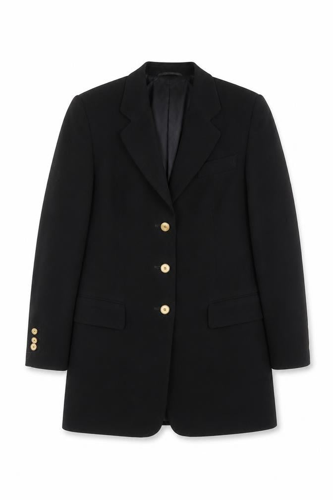 Basler Women's Black Wool Blend Single-Breasted Blazer Size 12