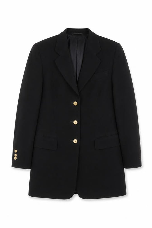 Basler Women's Black Wool Blend Single-Breasted Blazer Size 12
