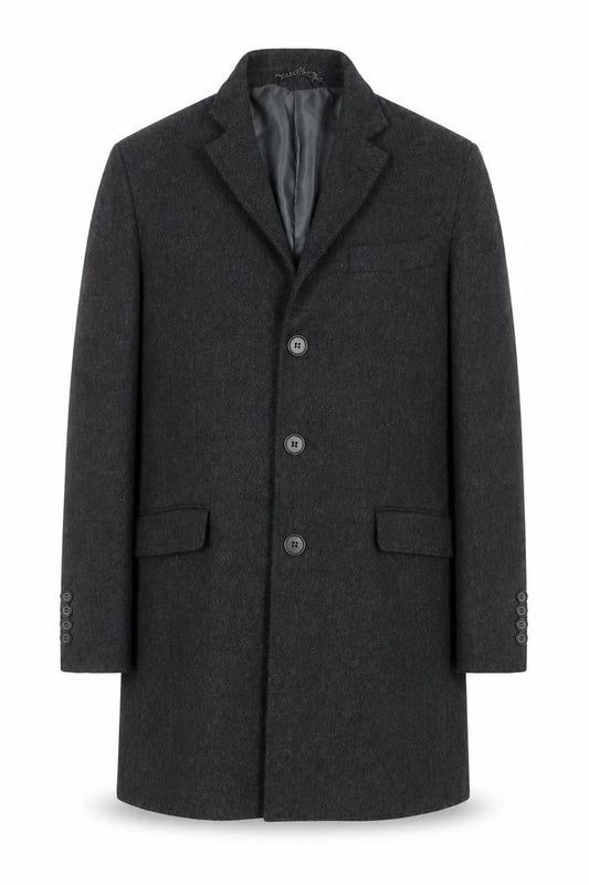 Christiano Baldinucci Men's Grey Wool Overcoat M Classic Formal