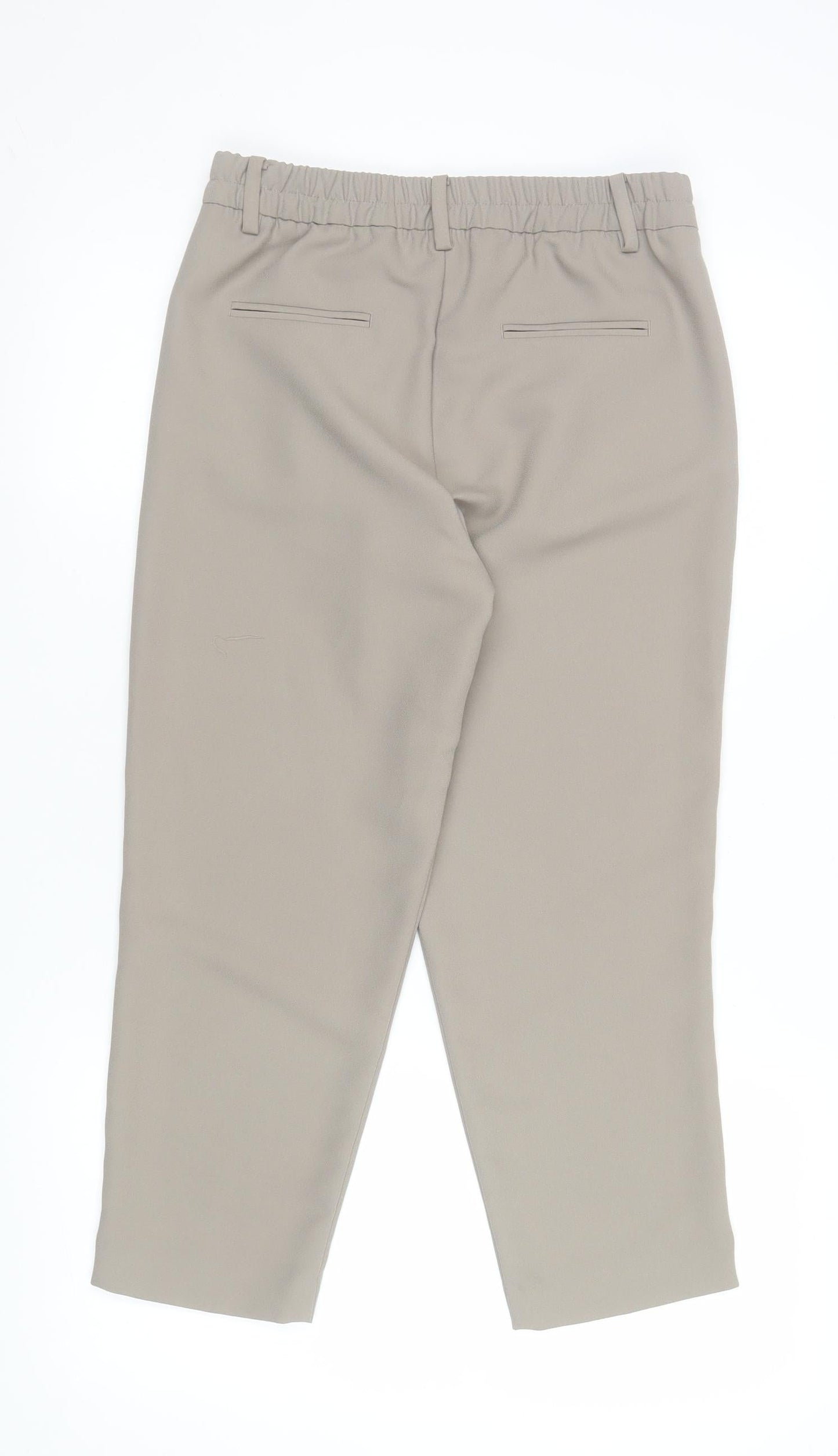 Benetton Women’s Beige Tapered Pleated Trousers Size 6