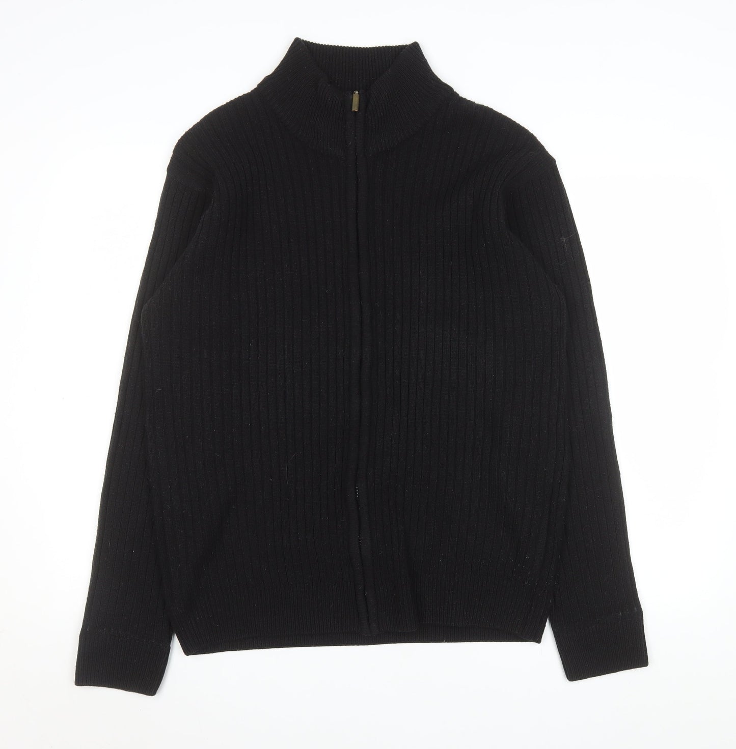 Premier Man Black Ribbed Full Zip Knit Men’s Jacket M 40in