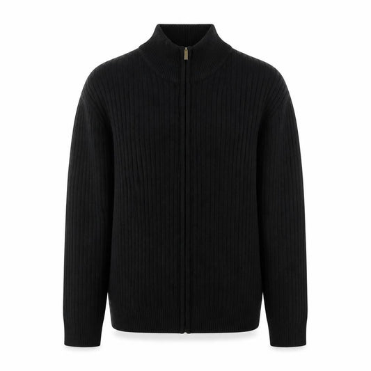 Premier Man Black Ribbed Full Zip Knit Men’s Jacket M 40in