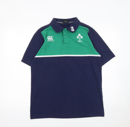 Canterbury Men’s Blue Green Rugby Polo Shirt Size M