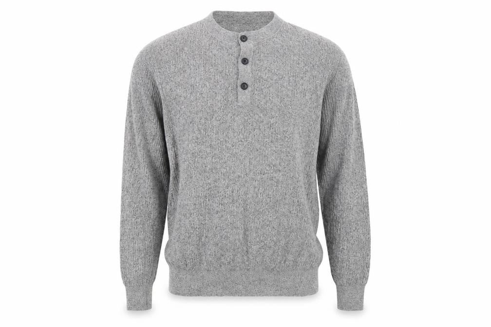 Einrlloris Boys Grey Henley Knit Jumper L Long Sleeve Winter Classic