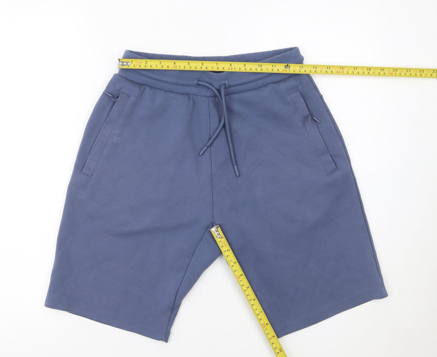 Dunnes Stores Boys Blue Sweat Shorts S Regular Fit Drawstring Pockets