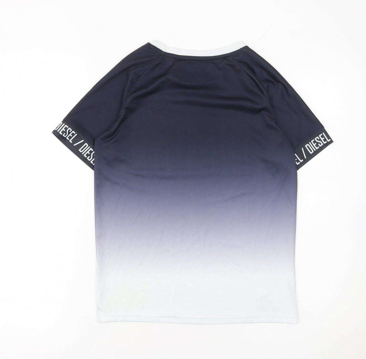 Diesel Boys Blue Ombre Logo Short Sleeve Polyester T-Shirt 11-12 Years