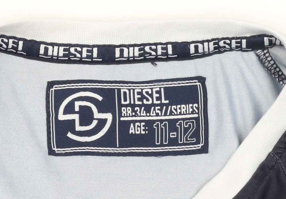 Diesel Boys Blue Ombre Logo Short Sleeve Polyester T-Shirt 11-12 Years