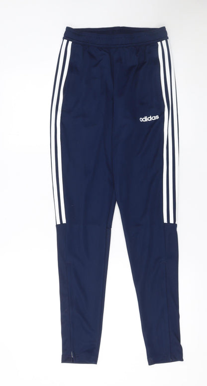 Additional front view of adidas boys’ blue xs jogger trousers aeroready primegreen activewear