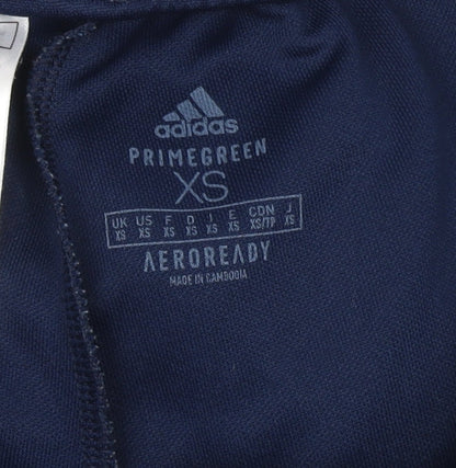 Brand and care label for adidas boys’ blue xs jogger trousers aeroready primegreen activewear