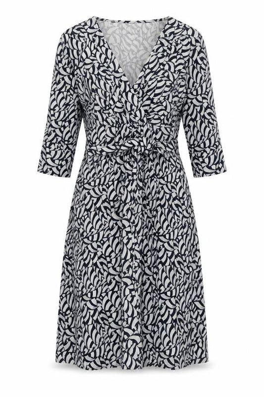 Avoca Anthology Women’s Black Geometric Wrap Dress Size 8