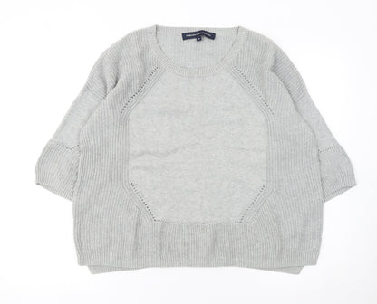 Additional front view of French Connection Women's Grey Cotton Knit jumper M