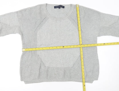 Back view of French Connection Women's Grey Cotton Knit jumper M