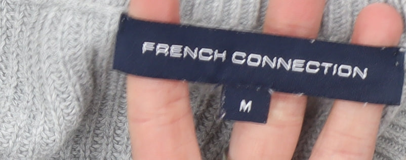 French Connection Women's Grey Cotton Knit Pullover Jumper M