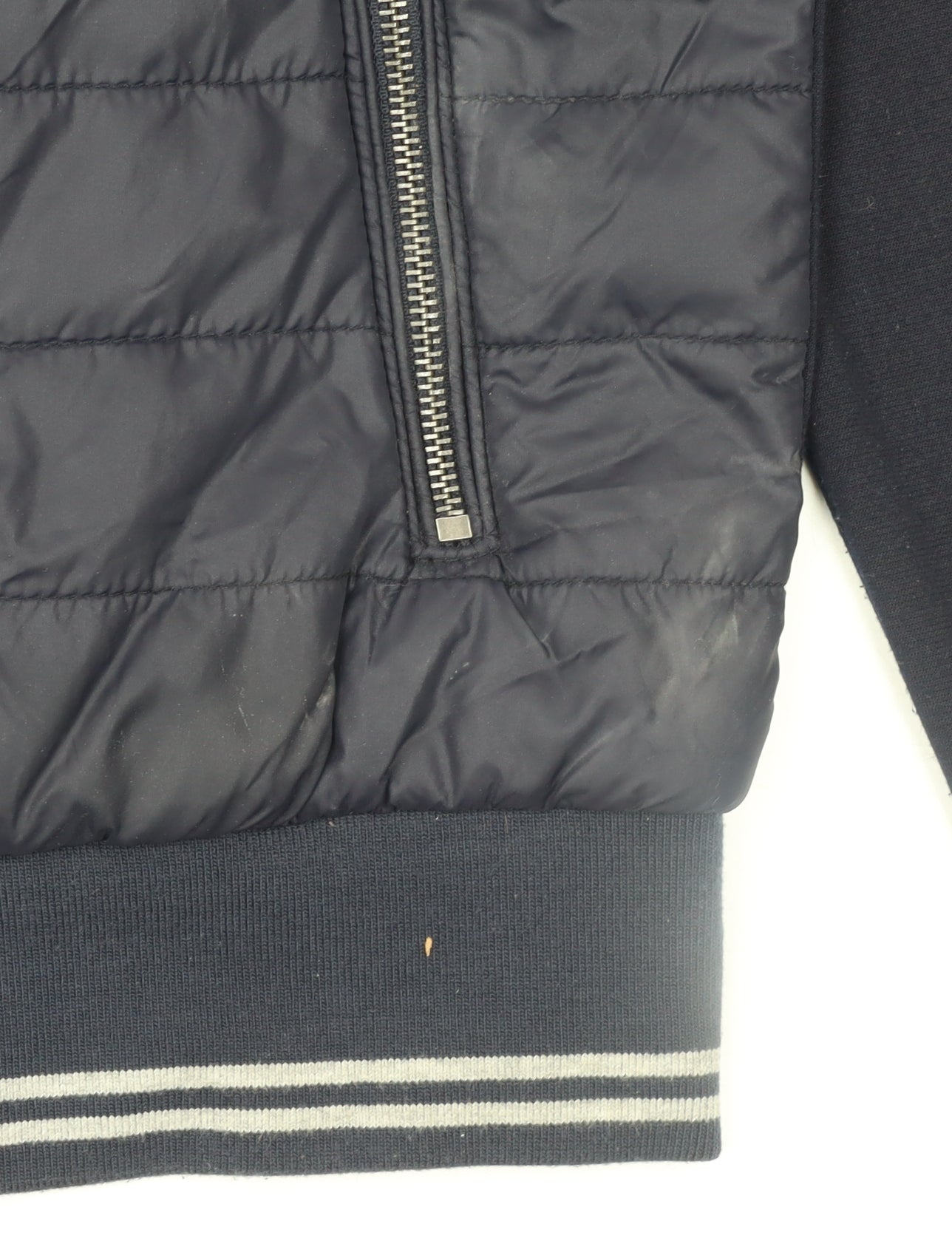 Zara Man Men's Blue Quilted Full Zip Hoodie Jacket Size L