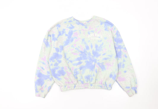 H&M Girls Multicoloured Tie-Dye Pullover Sweatshirt 11-12 Years