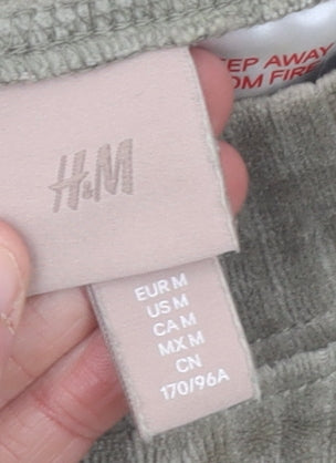 H&M Women’s Beige Velour Pullover Sweatshirt Size 12 UK