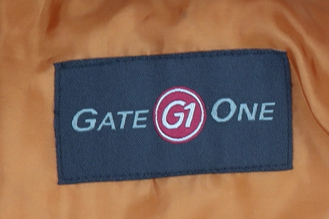 Gate One Men's Blue Quilted Mid-Length Jacket Size 56 Regular Fit