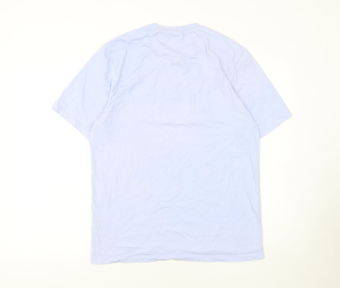 Diesel Men Blue Logo Crew Neck Cotton Short Sleeve T-Shirt Size M