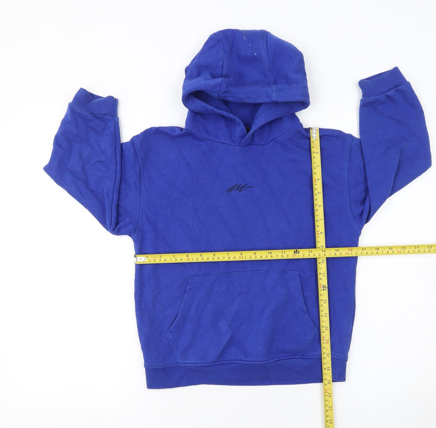 NEXT Boys Blue Pullover Hoodie 8 Years Regular Fit Cotton Fleece