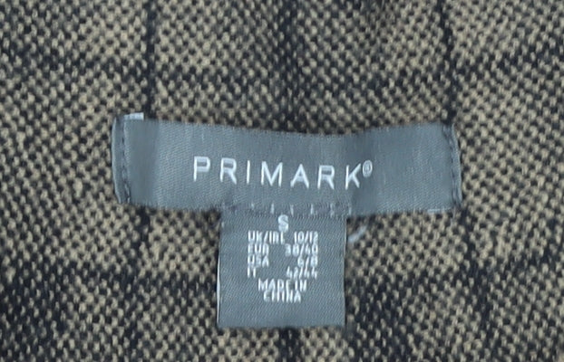 Primark Women Beige Check A-Line Short Skirt Size S