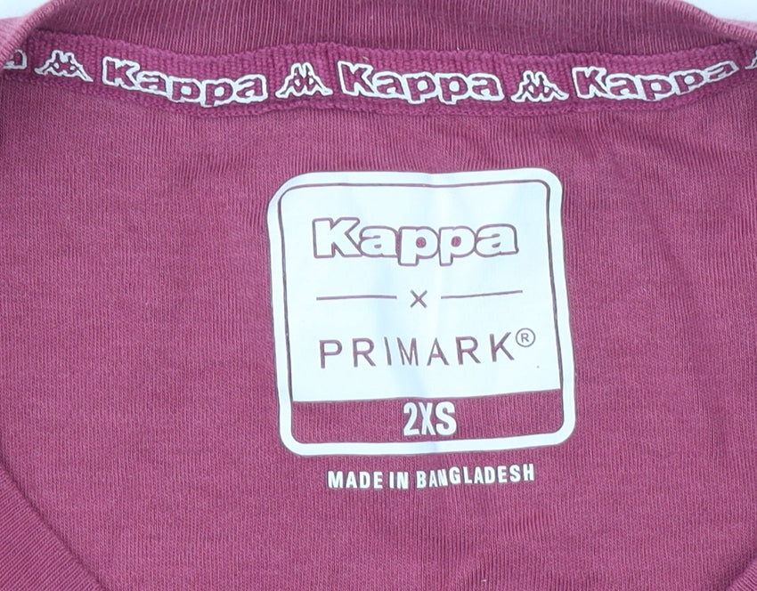 Kappa x Primark Womens Pink 2XS Cotton Crew Neck T-Shirt