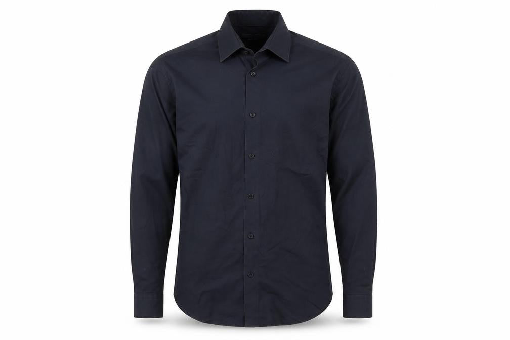 ONESIX5IVE5IVE Men Black Slim Fit Long Sleeve Button-Up Shirt 14.5in
