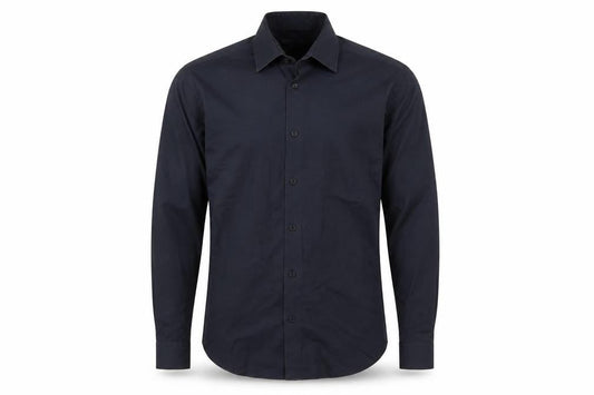 ONESIX5IVE5IVE Men Black Slim Fit Long Sleeve Button-Up Shirt 14.5in
