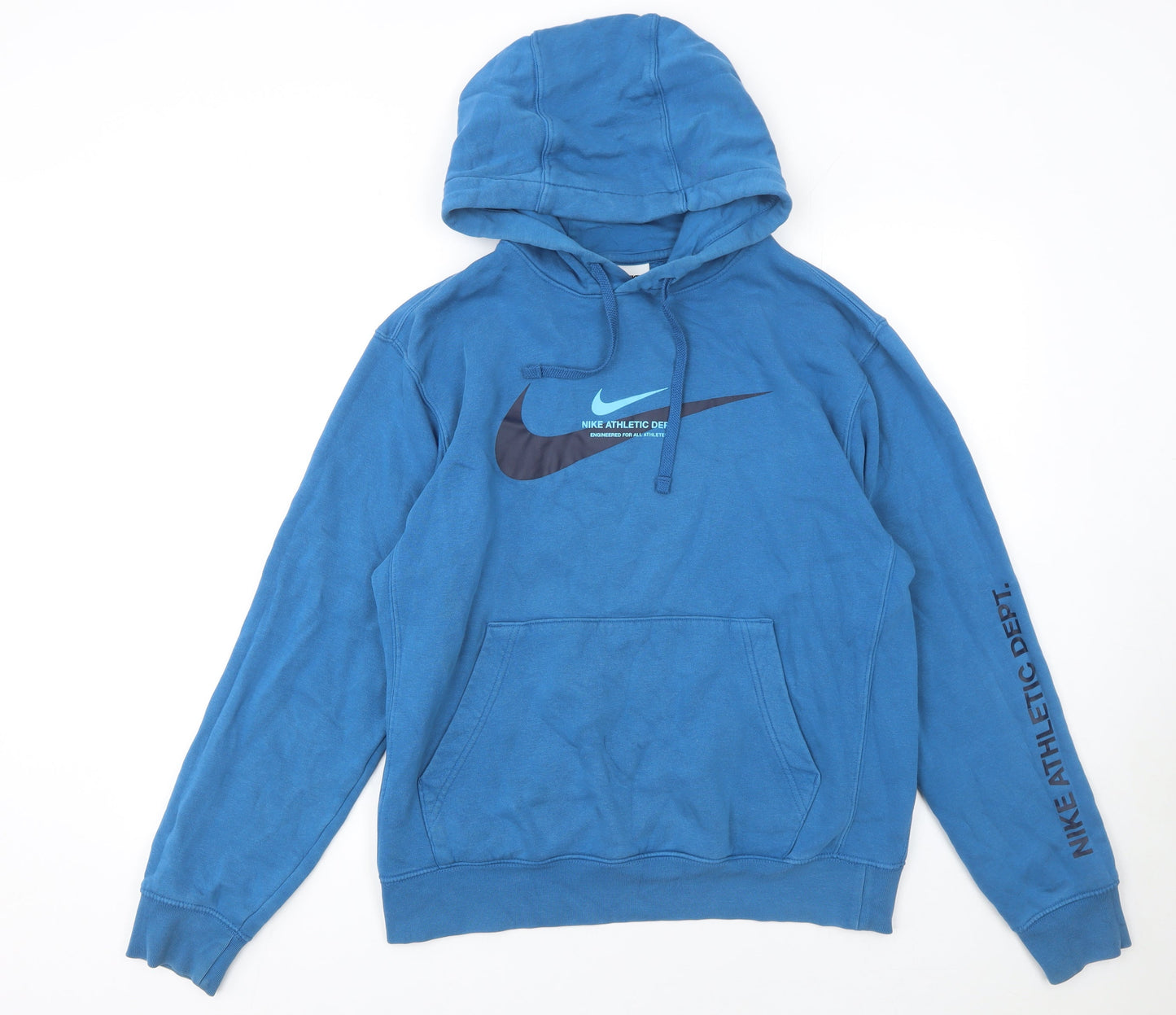 Nike Mens Blue Pullover Hoodie Size S Athletic Dept Fleece Sweatshirt