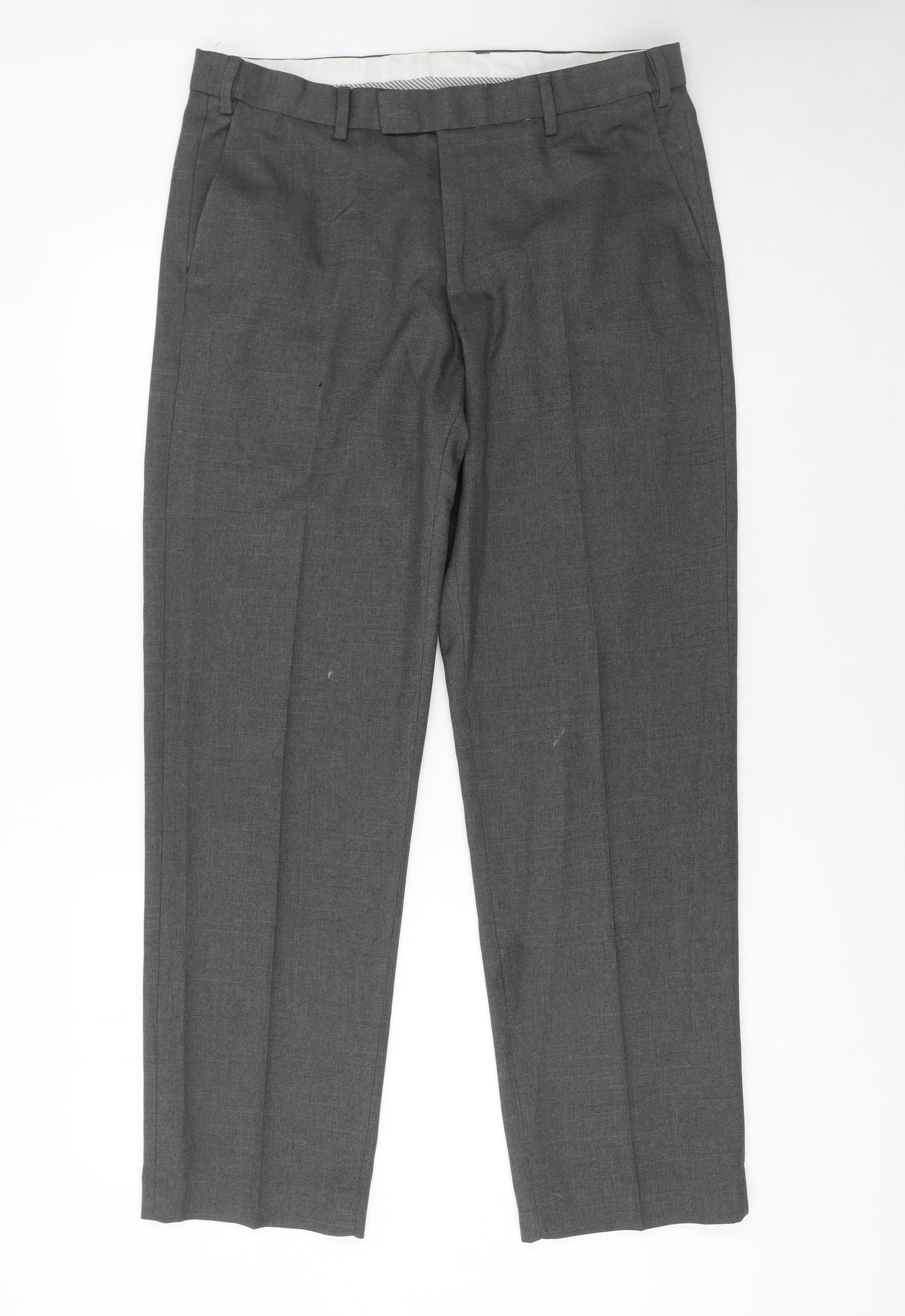 Dunnes Stores Men's Grey 34in Dress Pants Trousers Regular Fit