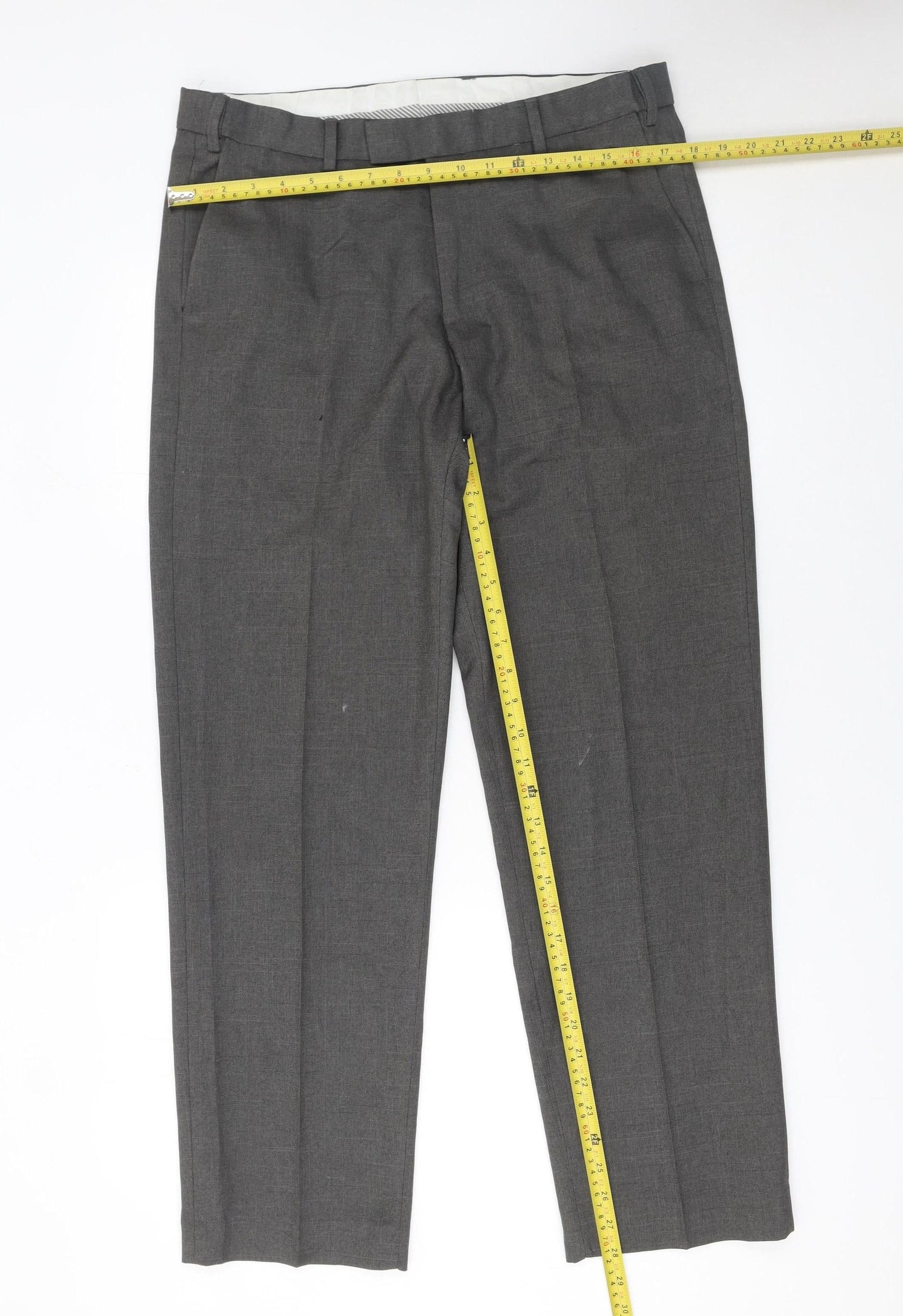 Dunnes Stores Men's Grey 34in Dress Pants Trousers Regular Fit